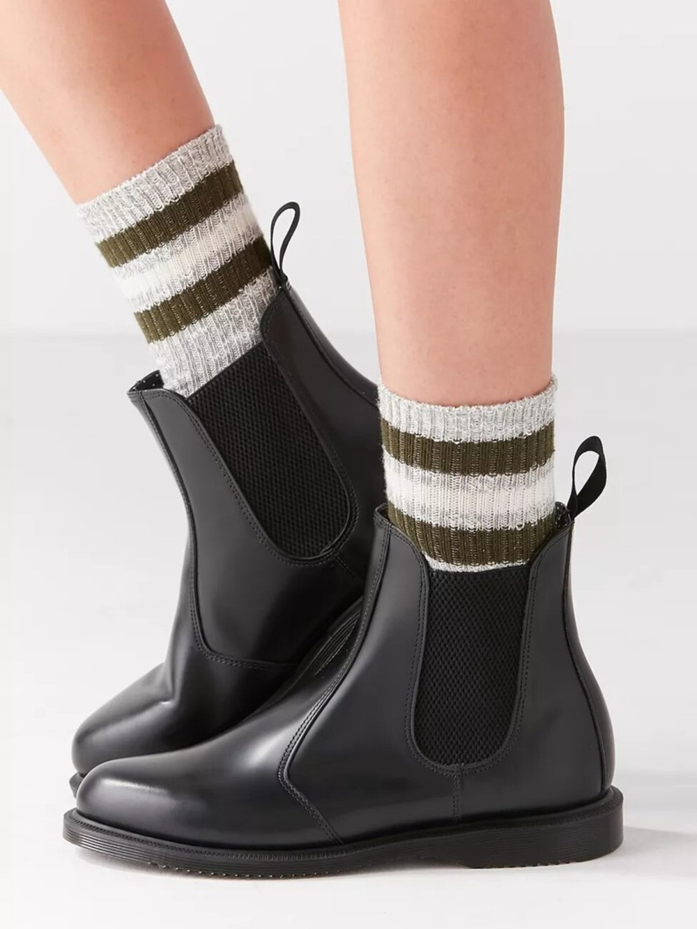 Dr. Martens Flora Black Chelsea Boots - Slip-On Pull-Tab Design